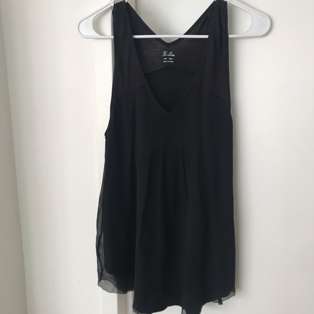 NWT MADEWELL “highline” tank with chiffon detail